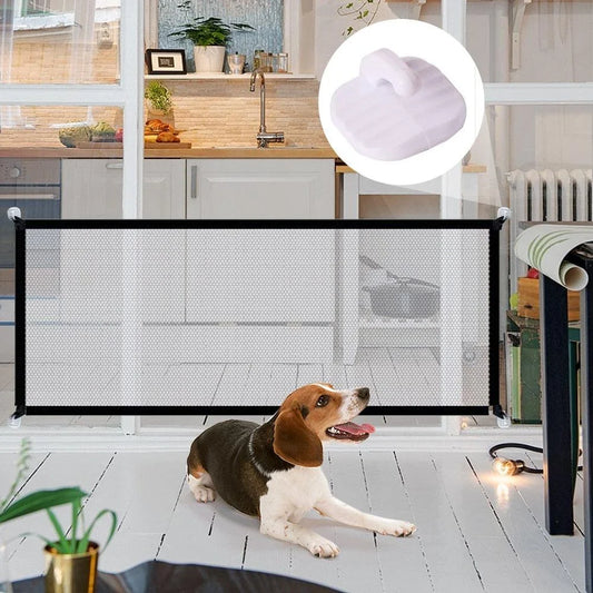 Portable Folding Mesh Pet Gate - Secure and Stylish Solution for Pet Owners