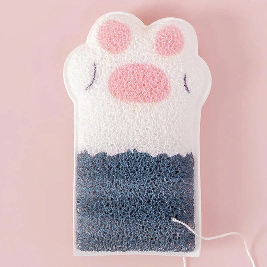 Cat Paw Bath Sponge - A fun and effective bath accessory with a unique honeycomb structure for deep cleansing and gentle exfoliation