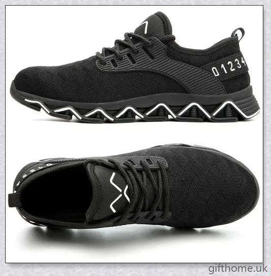 Breathable woven shoes with steel toe cap for workplace safety and comfort