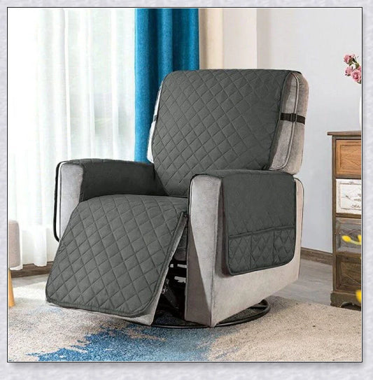 Recliner chair cover with pockets in various colours, providing protection and convenience for your living room furniture