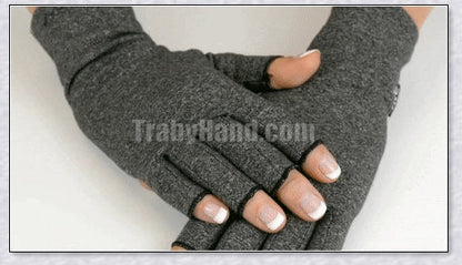 A pair of NHS Compression Arthritis Relief Gloves in different colours, designed to provide pain relief and improved mobility for those suffering from rheumatoid arthritis and osteoarthritis.