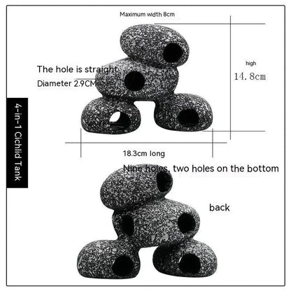 Decorative Fish Tank Stone with Realistic Cobblestone Design for Aquarium Landscaping and Breeding