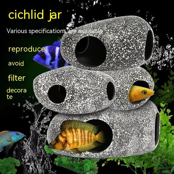 Decorative Fish Tank Stone with Realistic Cobblestone Design for Aquarium Landscaping and Breeding