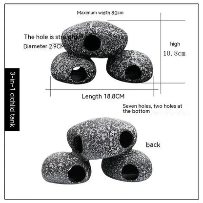 Decorative Fish Tank Stone with Realistic Cobblestone Design for Aquarium Landscaping and Breeding