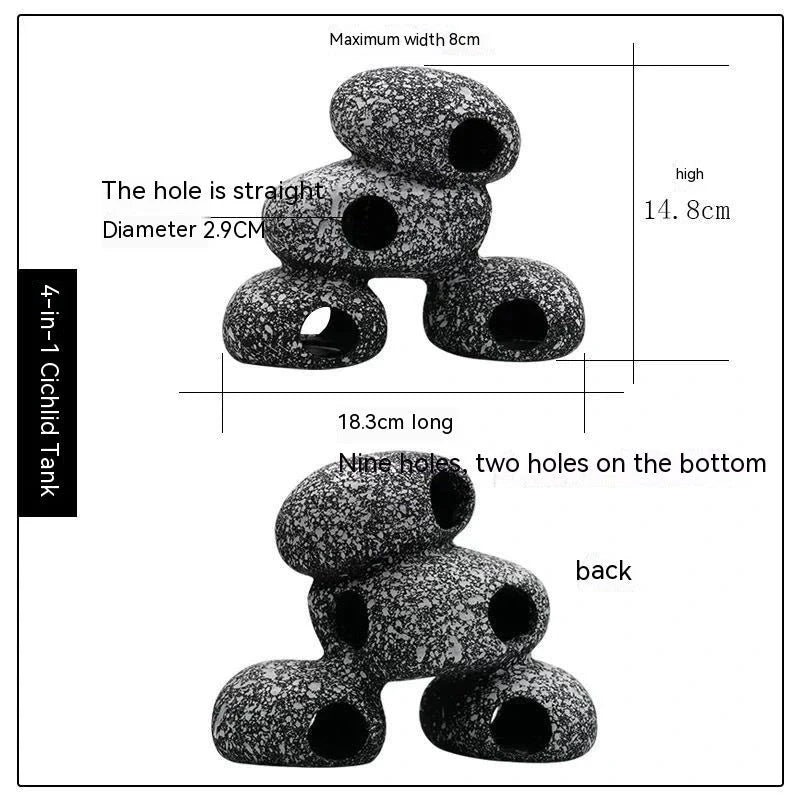 Decorative Fish Tank Stone with Realistic Cobblestone Design for Aquarium Landscaping and Breeding