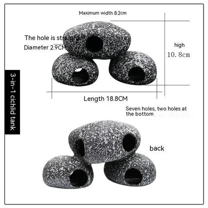 Decorative Fish Tank Stone with Realistic Cobblestone Design for Aquarium Landscaping and Breeding