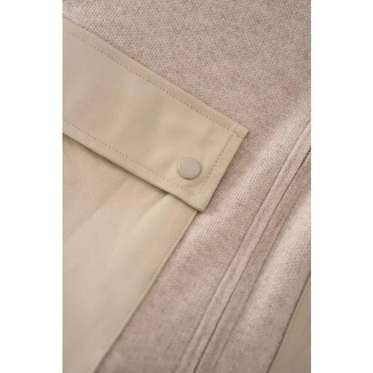 Luxurious cashmere zipper hoodie jacket in a solid pattern design, perfect for autumn and winter wear