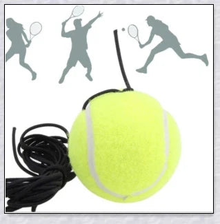A self-training tennis tool that allows solo practice sessions with an adjustable rebound ball.