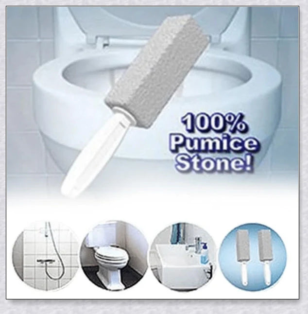 Premium Pumice Stone Toilet Bowl Cleaner - Effectively removes tough stains, rust, and lime buildup from surfaces like toilets, sinks, and more without harsh chemicals.