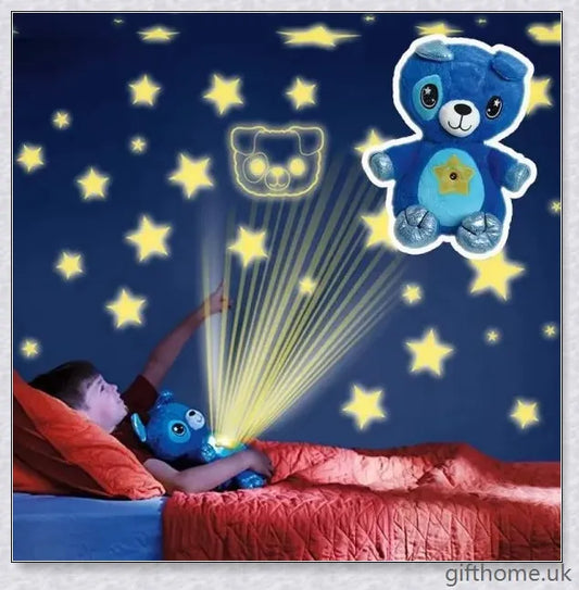 Bellydreams Stuffed Animal Night Light - A plush, glowing companion that projects stars on the ceiling to help children sleep