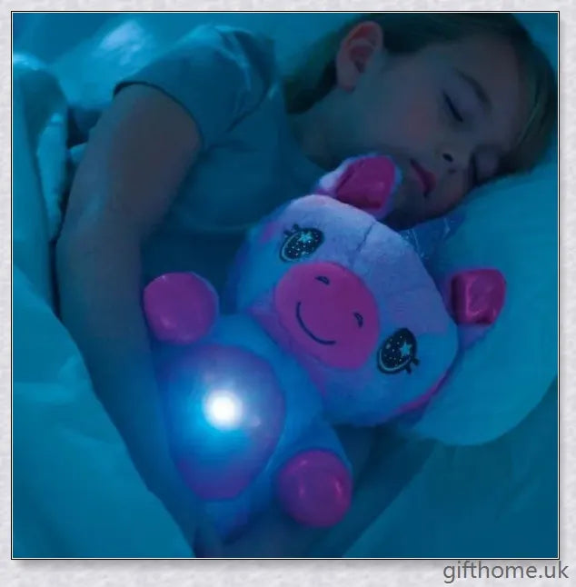 Bellydreams Stuffed Animal Night Light - A plush, glowing companion that projects stars on the ceiling to help children sleep