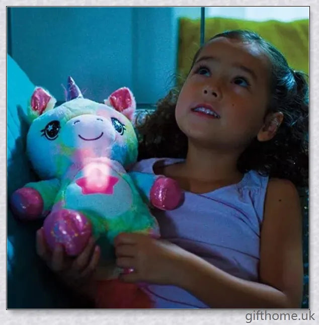 Bellydreams Stuffed Animal Night Light - A plush, glowing companion that projects stars on the ceiling to help children sleep