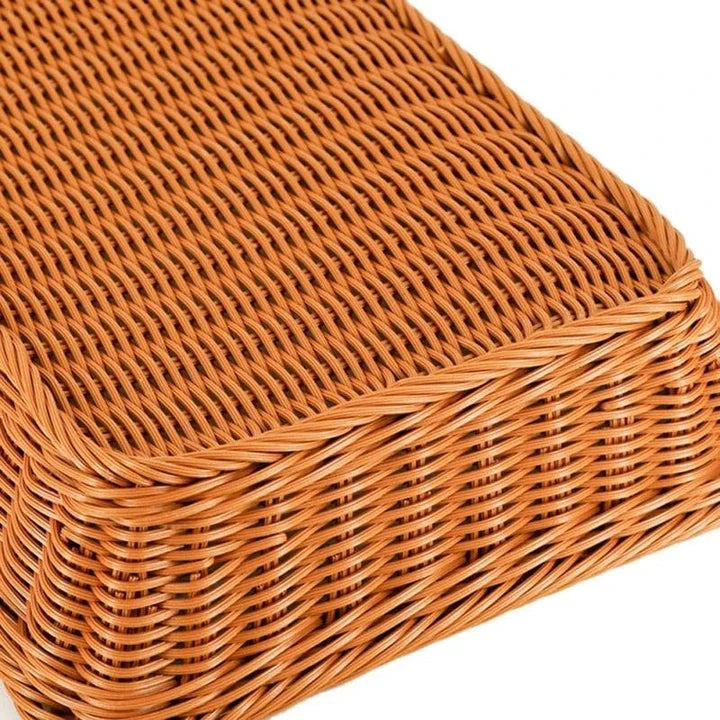 Hand-woven rattan storage basket with natural, rustic charm for home organisation and décor