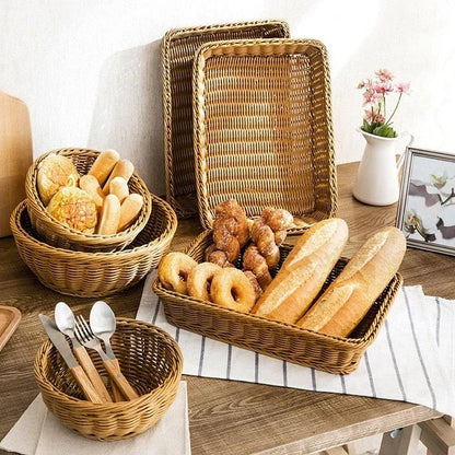 Hand-woven rattan storage basket with natural, rustic charm for home organisation and décor