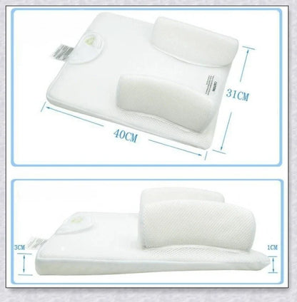 Newborn baby sleep pillow with fixed position and anti-roll support, designed for comfort and breathability
