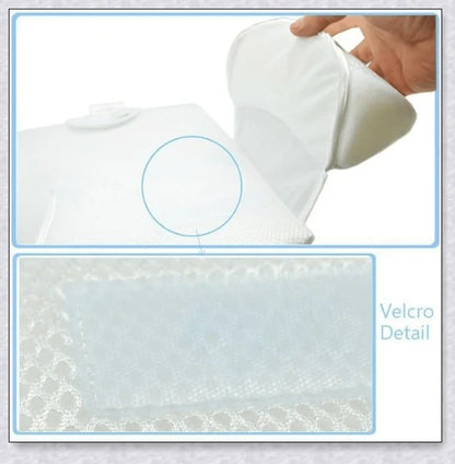 Newborn baby sleep pillow with fixed position and anti-roll support, designed for comfort and breathability