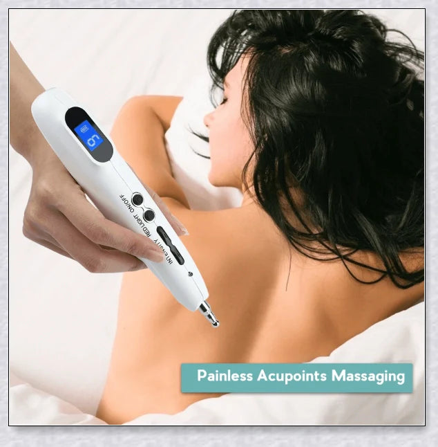 Handheld Acupoint Pen with 9-Level Digital Display for Pain Relief Therapy, Massage, and Meridian Energy Renewal