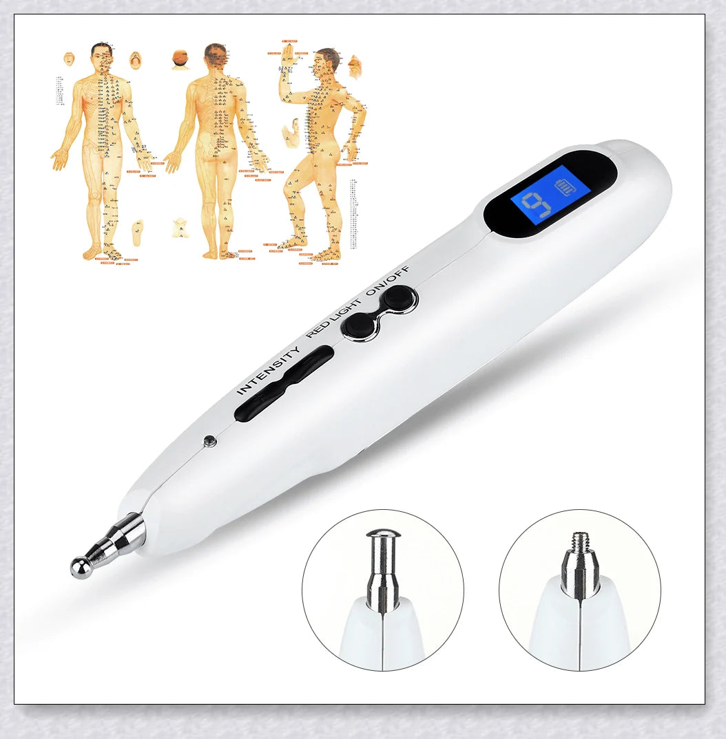 Handheld Acupoint Pen with 9-Level Digital Display for Pain Relief Therapy, Massage, and Meridian Energy Renewal