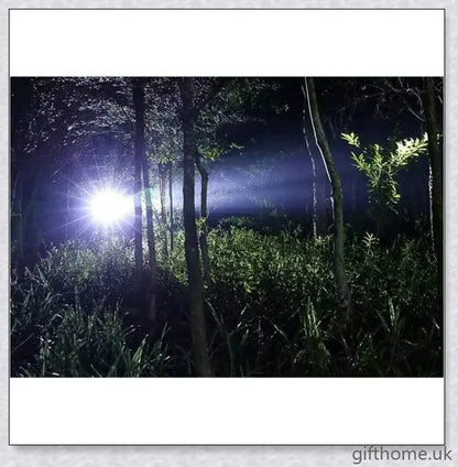 Ultra-bright 90,000 lumens XHP70.2 LED flashlight with aerospace-grade aluminium alloy body and IPX6 waterproof rating
