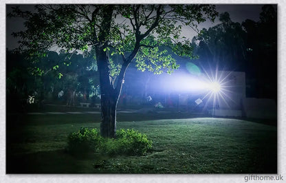 Ultra-bright 90,000 lumens XHP70.2 LED flashlight with aerospace-grade aluminium alloy body and IPX6 waterproof rating