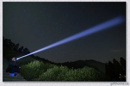 Ultra-bright 90,000 lumens XHP70.2 LED flashlight with aerospace-grade aluminium alloy body and IPX6 waterproof rating
