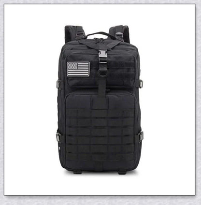 Rugged and water-resistant 40-litre military tactical backpack with multiple compartments and adjustable straps for comfortable carrying.
