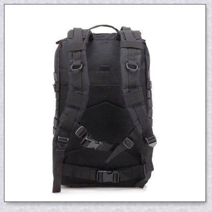Rugged and water-resistant 40-litre military tactical backpack with multiple compartments and adjustable straps for comfortable carrying.