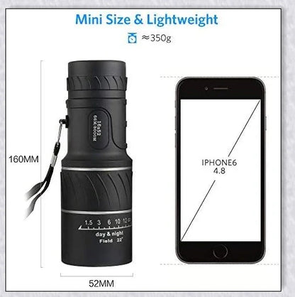 Premium handheld monocular telescope with powerful 16x magnification and fully-coated optics for clear, glare-free viewing
