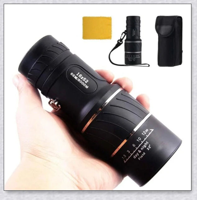 Premium handheld monocular telescope with powerful 16x magnification and fully-coated optics for clear, glare-free viewing