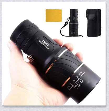 Premium handheld monocular telescope with powerful 16x magnification and fully-coated optics for clear, glare-free viewing