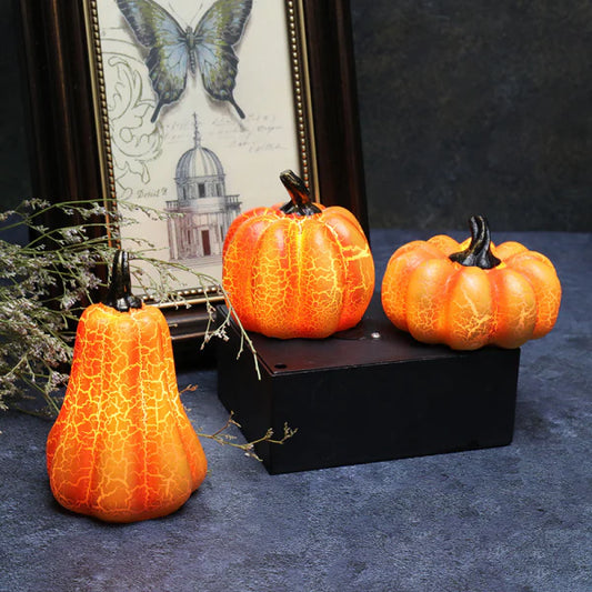 Lampsquash LED pumpkin lamp with a unique resin design and 'Pumpkin Crack Optic' that adds a captivating ambiance to any room.