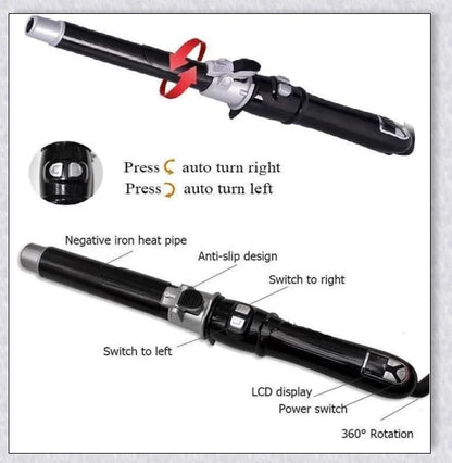 Professional Auto Rotating Curling Iron with Ceramic Technology for Salon-Quality Curls at Home