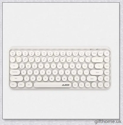 Sleek and sophisticated Bluetooth keyboard in elegant white, mint green, and pink shades, perfect for tablet and notebook use in the home or office.