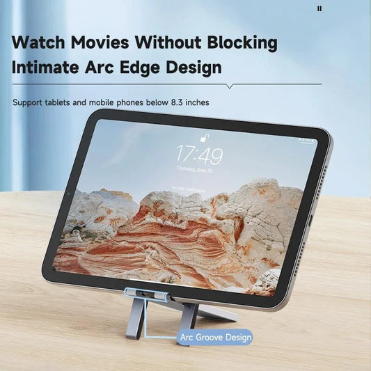 Adjustable metal phone stand with foldable and portable design for smartphones