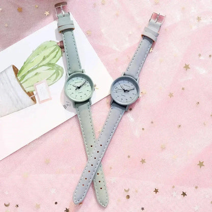 Luxury quartz women's watch with blue vegan leather strap, showcasing elegant and waterproof design