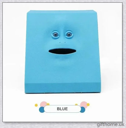A vibrant and playful coin bank that 'chews' on your coins, bringing the act of saving to life with its quirky and entertaining features.