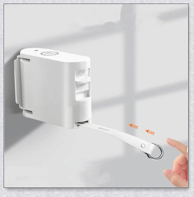 Retractable Invisible Clothesline with 13-foot extension and 180-degree rotation for flexible indoor and outdoor drying