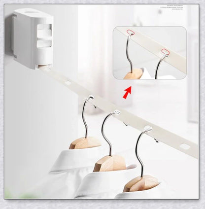 Retractable Invisible Clothesline with 13-foot extension and 180-degree rotation for flexible indoor and outdoor drying