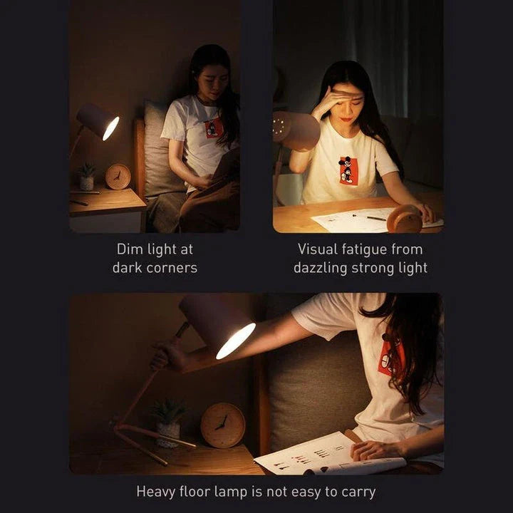 Dimmable LED Clip Desk Lamp with flexible arm and three brightness levels for versatile lighting