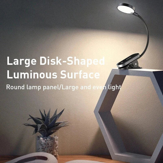 Dimmable LED Clip Desk Lamp with flexible arm and three brightness levels for versatile lighting