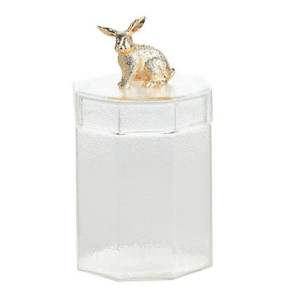 Premium glass food storage jar with a creative rabbit-shaped lid, perfect for storing dry goods and keeping your kitchen organised.