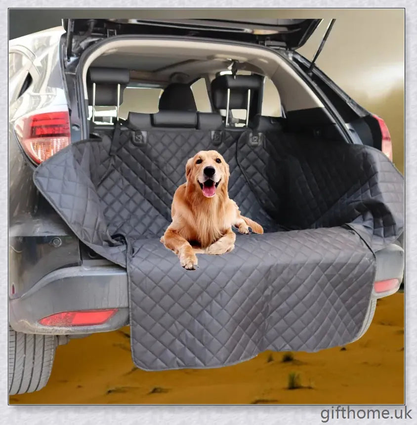 Plush and secure car trunk pet mat with quilted thread and soft cotton for comfortable pet travel