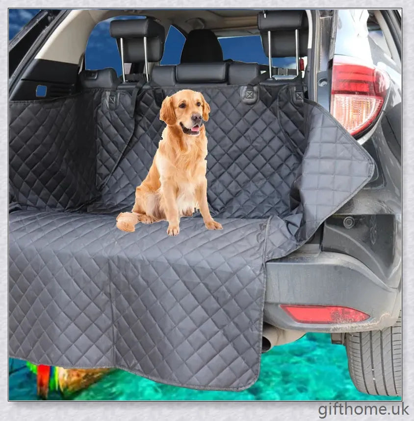 Plush and secure car trunk pet mat with quilted thread and soft cotton for comfortable pet travel
