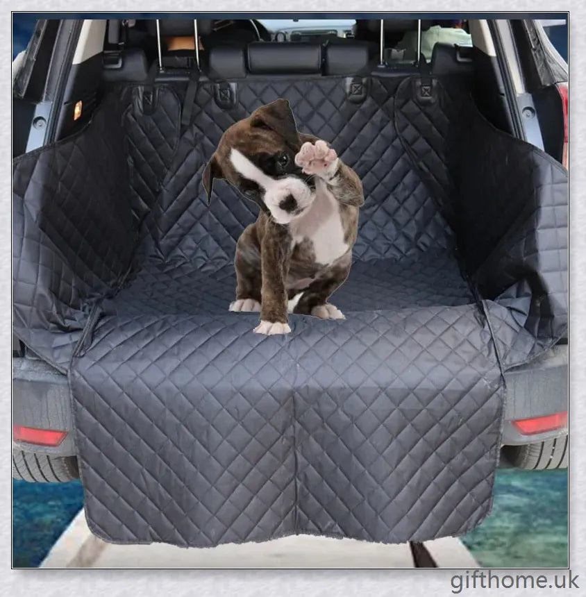 Plush and secure car trunk pet mat with quilted thread and soft cotton for comfortable pet travel