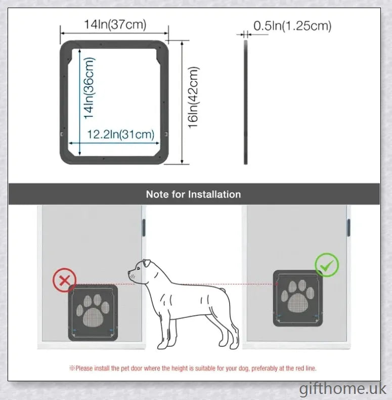 Controllable Access Pet Door with Sliding Lock Mechanism for Secure and Convenient Pet Entry