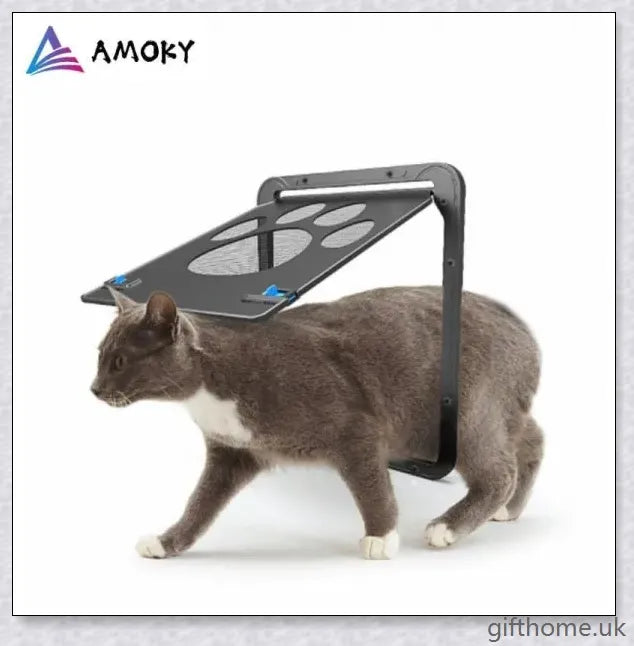 Controllable Access Pet Door with Sliding Lock Mechanism for Secure and Convenient Pet Entry