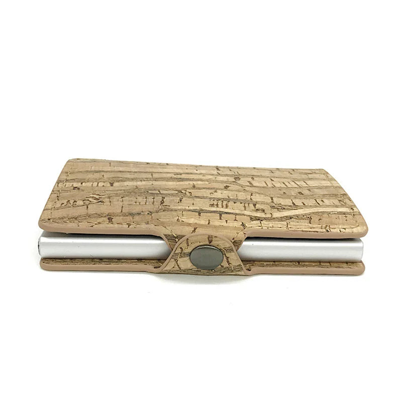 Holder Retro Anti-theft Brush Wallet with metal card box and buckle closure, made of premium PU leather for secure and stylish everyday carry