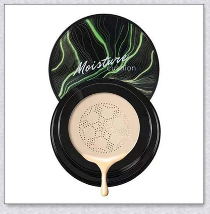 A makeup product featuring a mushroom-shaped sponge applicator for effortless, natural-looking coverage