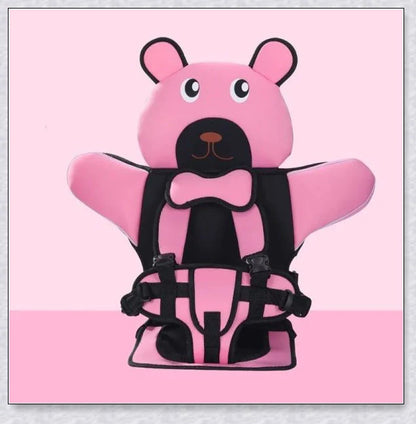 Portable Children's Car Seat with adjustable headrest and shoulder straps, designed for safe and comfortable car travel from 6 months to 12 years old.