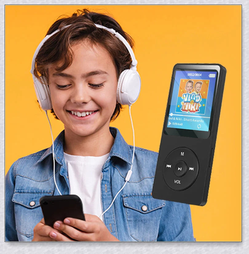 MP3 MP4 Player with Headset for Kids - Portable, Internet-Free Digital Entertainment Device